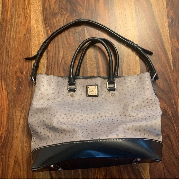 Dooney & Bourke ostrich tote shoulder Chelsea bag - Picture 4 of 16